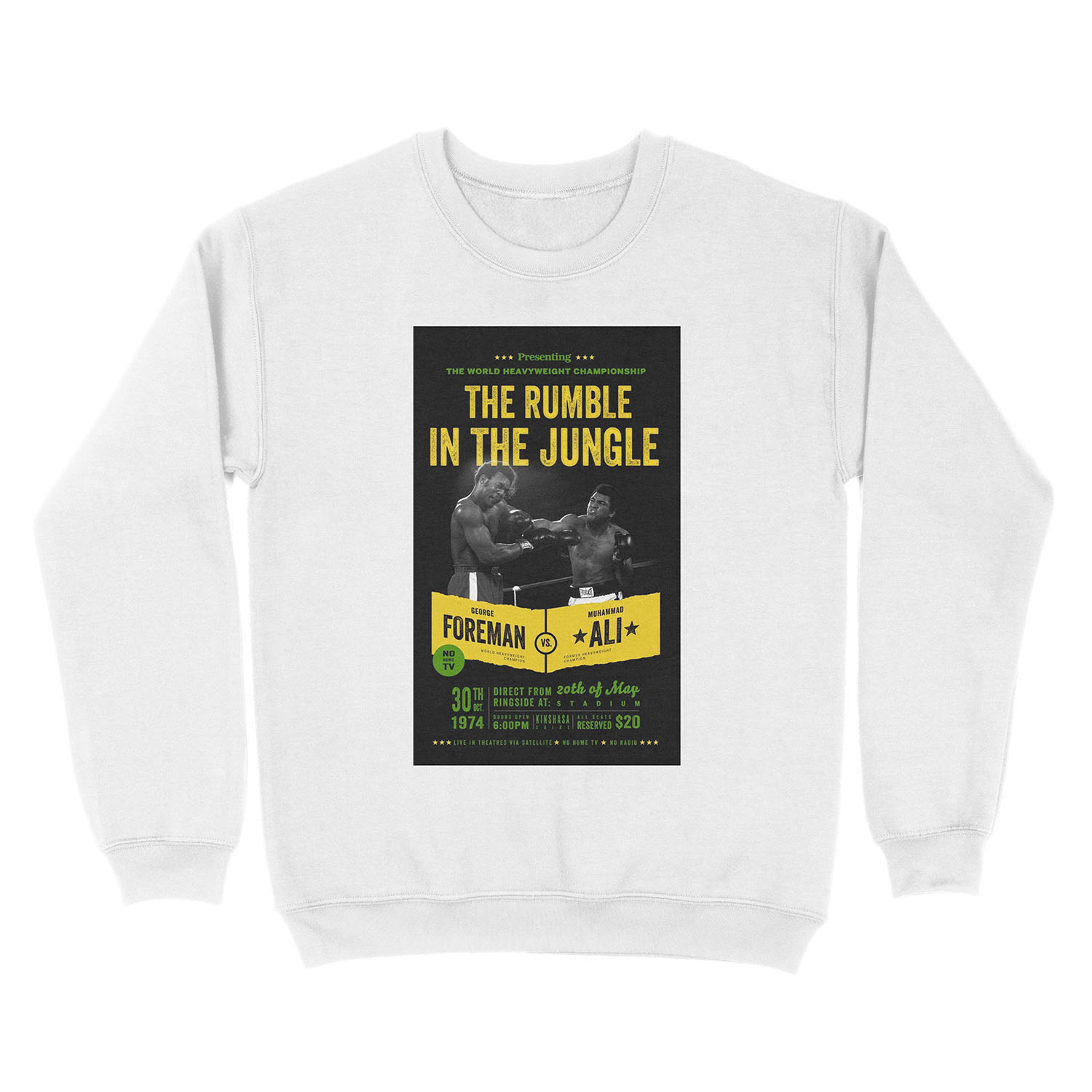 Ali vs Foreman Rumble in the Jungle Unisex Crewneck Sweatshirt - Image 2