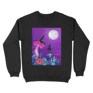 Alice in Wonderland and Caterpillar Unisex Crewneck Sweatshirt