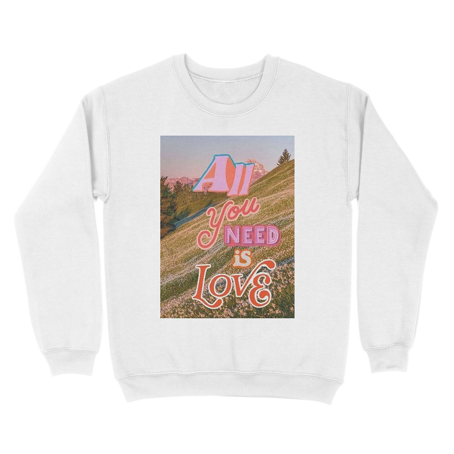All You Need Is Love Collage Unisex Crewneck Sweatshirt - Image 2