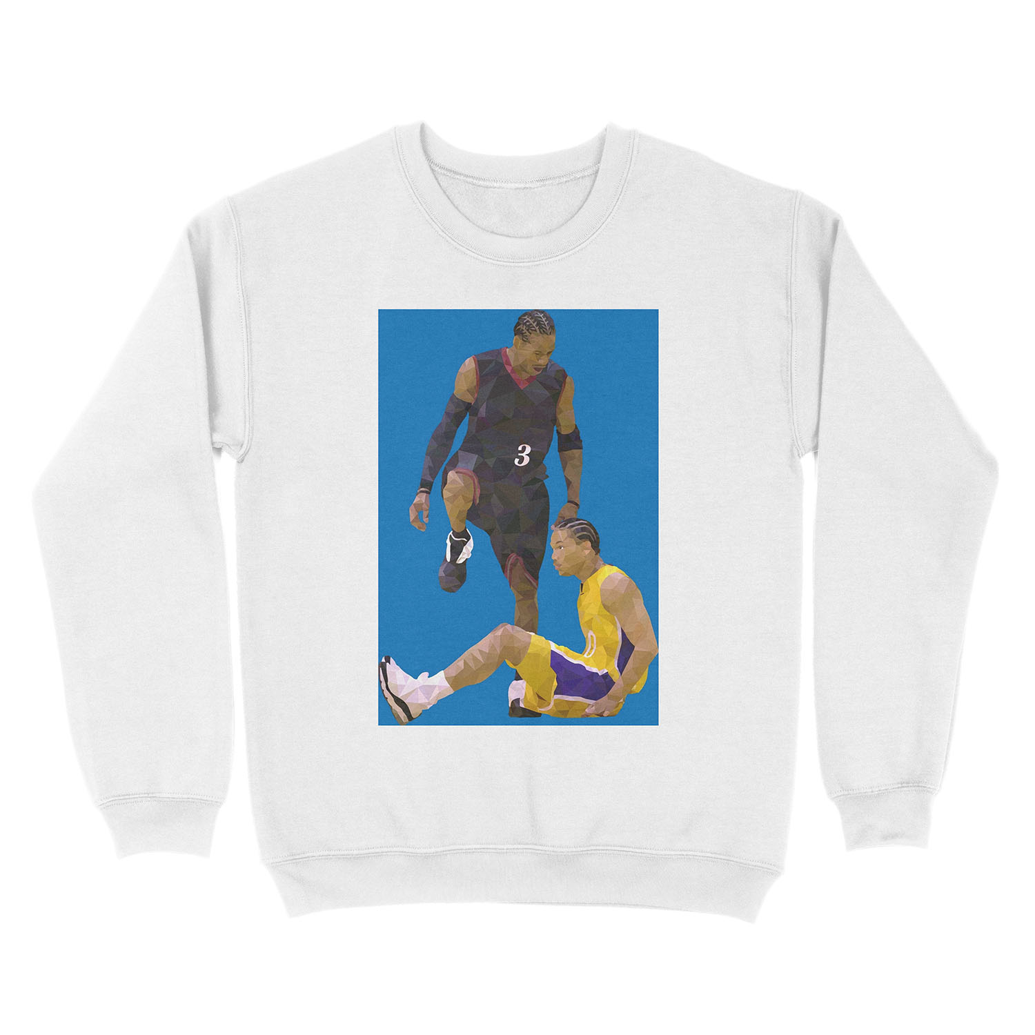 Allen Iverson Steps Over Tyronn Lue Low Poly Unisex Crewneck Sweatshirt - Image 2