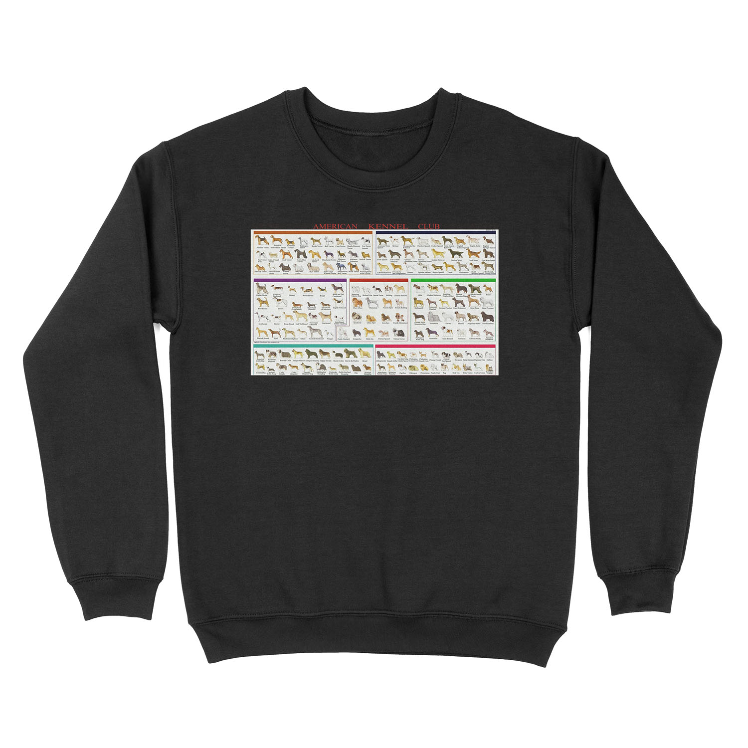 American Kennel Dog Breeds Club Chart Unisex Crewneck Sweatshirt