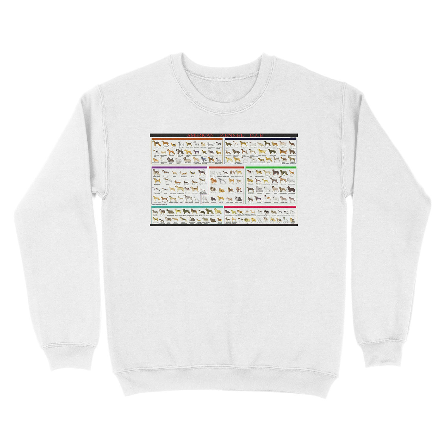 American Kennel Dog Breeds Club Chart Unisex Crewneck Sweatshirt - Image 2