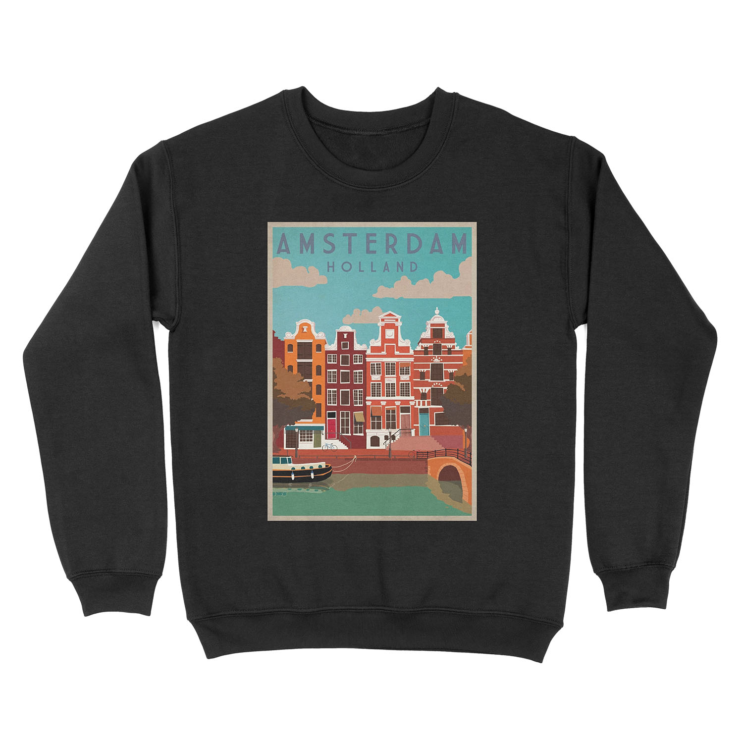 Amsterdam, Holland, Travel Unisex Crewneck Sweatshirt