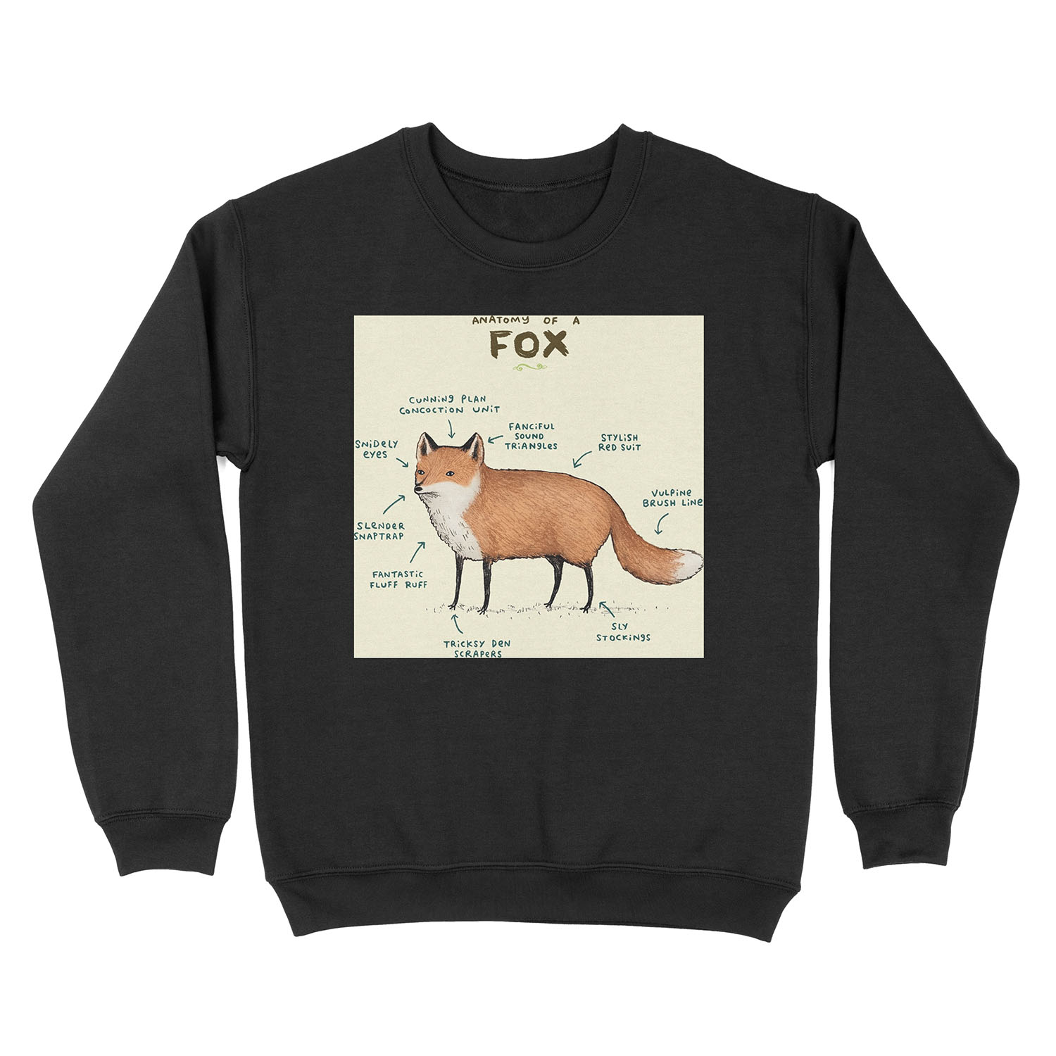 Anatomy of a Fox Unisex Crewneck Sweatshirt