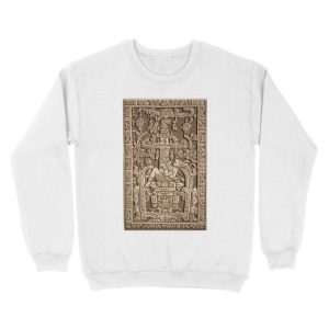 Alternative view of Ancient Astronaut. Pakal, Maya, sarcophagus lid. Unisex Crewneck Sweatshirt