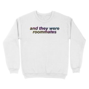 Alternative view of and they were roommates – black Unisex Crewneck Sweatshirt