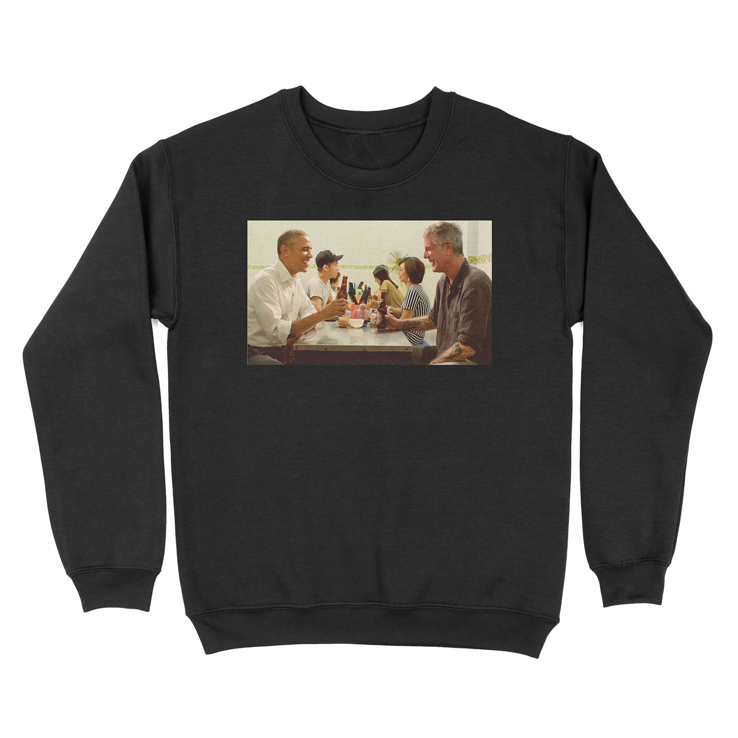 anthony bourdain and barack obama poster Unisex Crewneck Sweatshirt