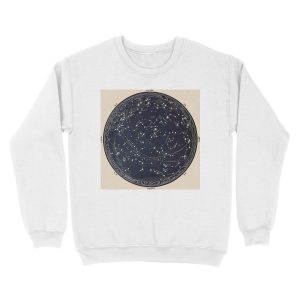 Alternative view of Antique Map of the Night Sky, 19th century astronomy Unisex Crewneck Sweatshirt