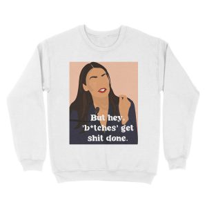 Alternative view of AOC feminist quote Unisex Crewneck Sweatshirt