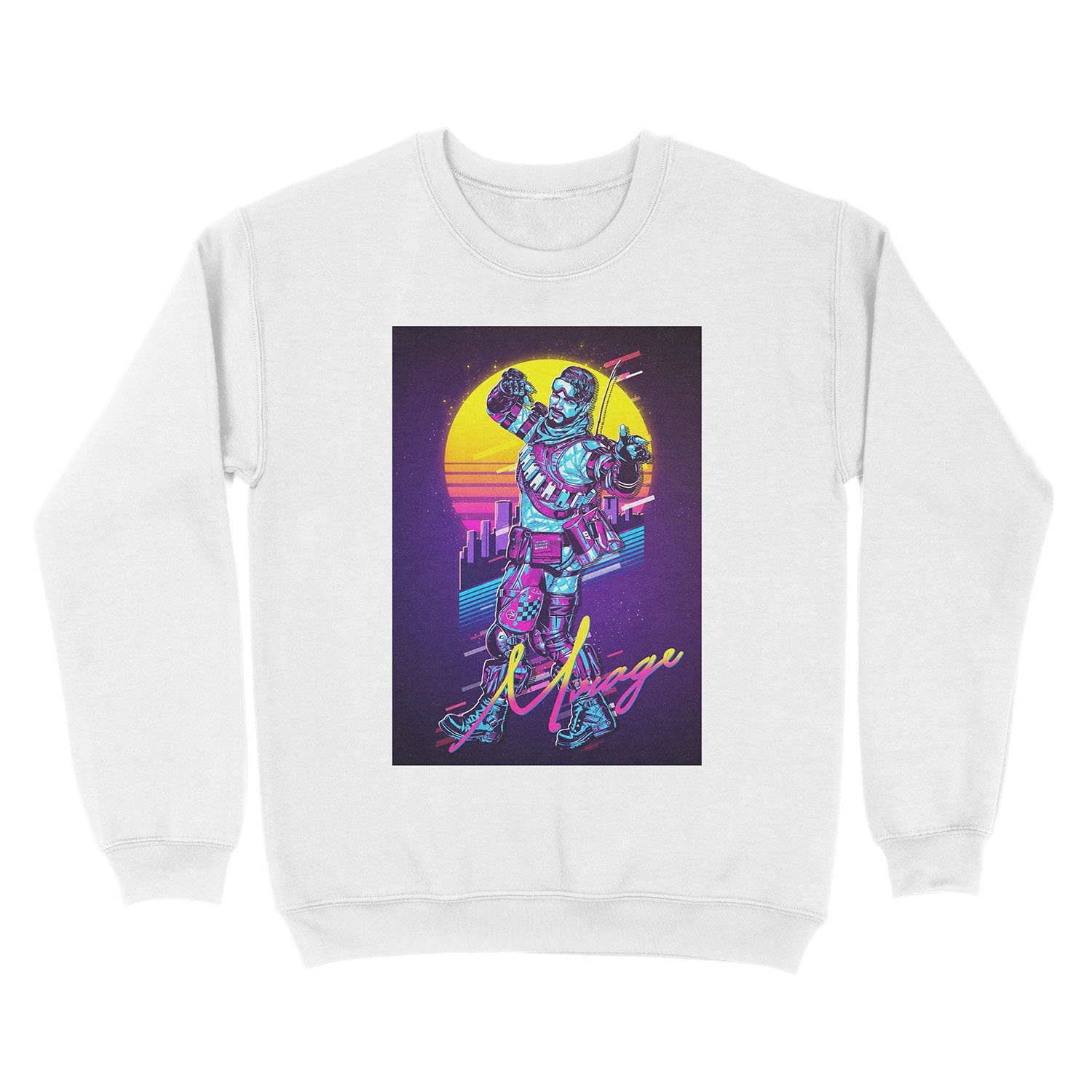 Apex Legends - Mirage 80s Retro Unisex Crewneck Sweatshirt - Image 2