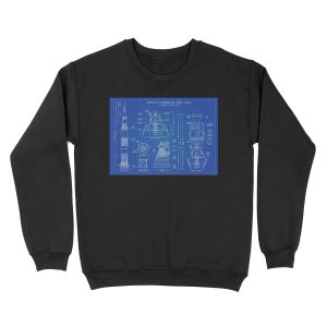 Apollo Program (1960 - 1972) Blueprint Unisex Crewneck Sweatshirt
