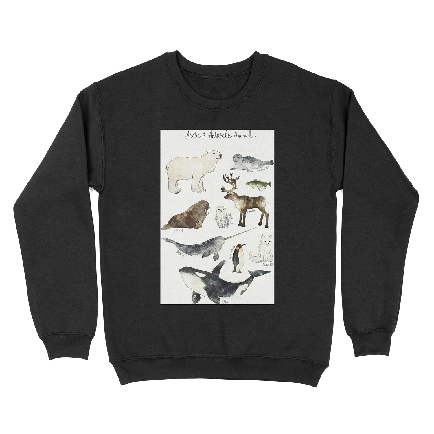 Arctic & Antarctic Animals Unisex Crewneck Sweatshirt