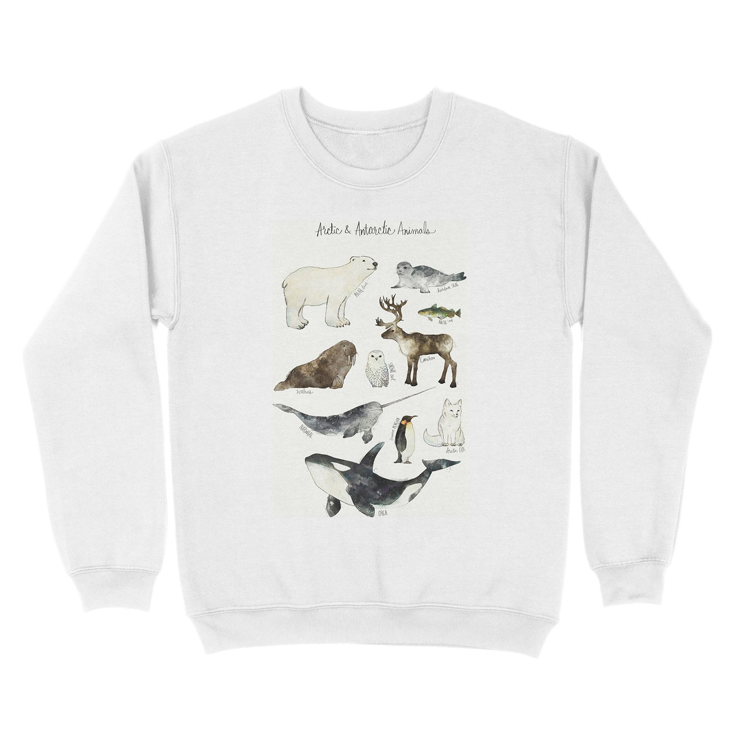 Arctic & Antarctic Animals Unisex Crewneck Sweatshirt - Image 2