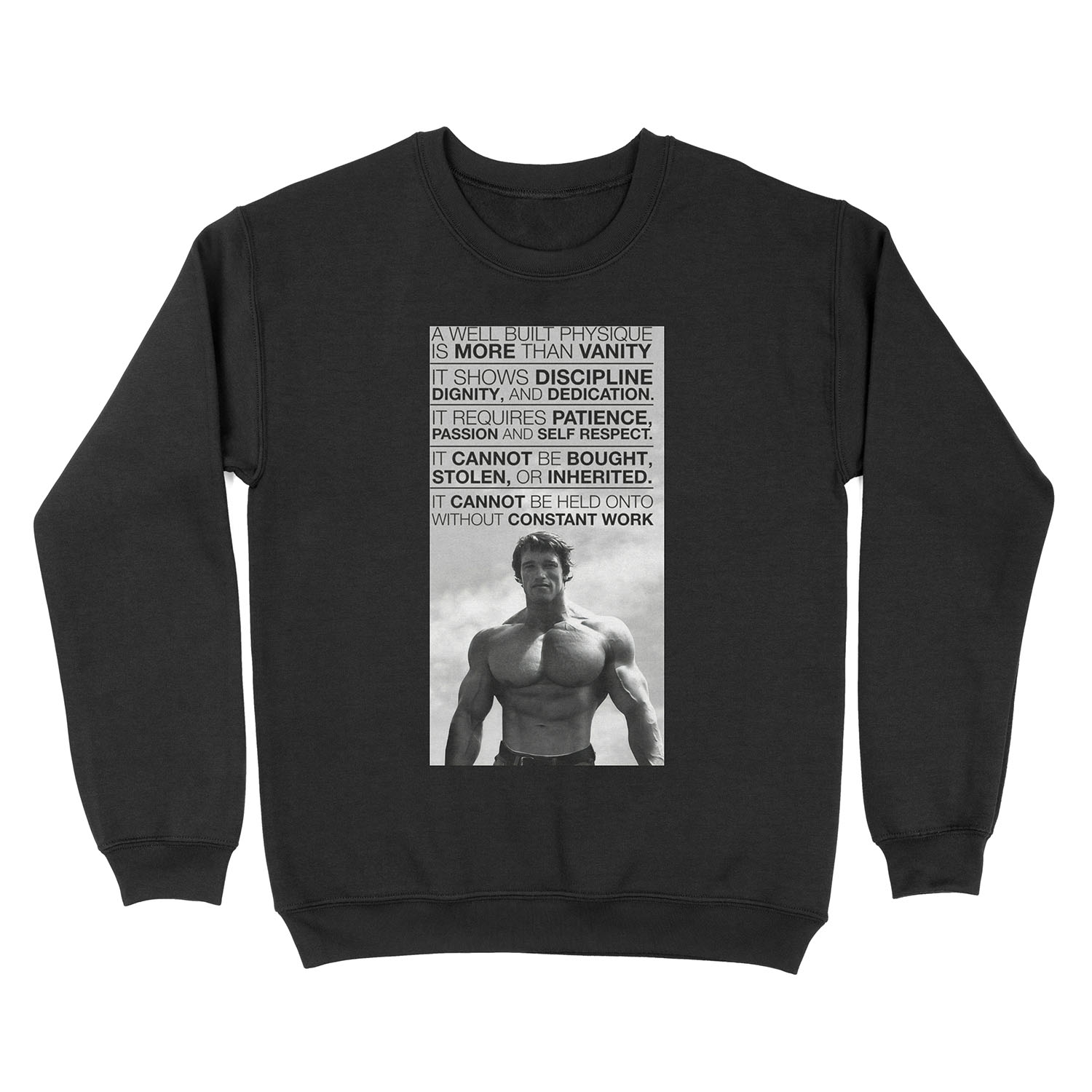 Arnold Schwarzenegger: A well built physique is more than vanity (HD) Unisex Crewneck Sweatshirt