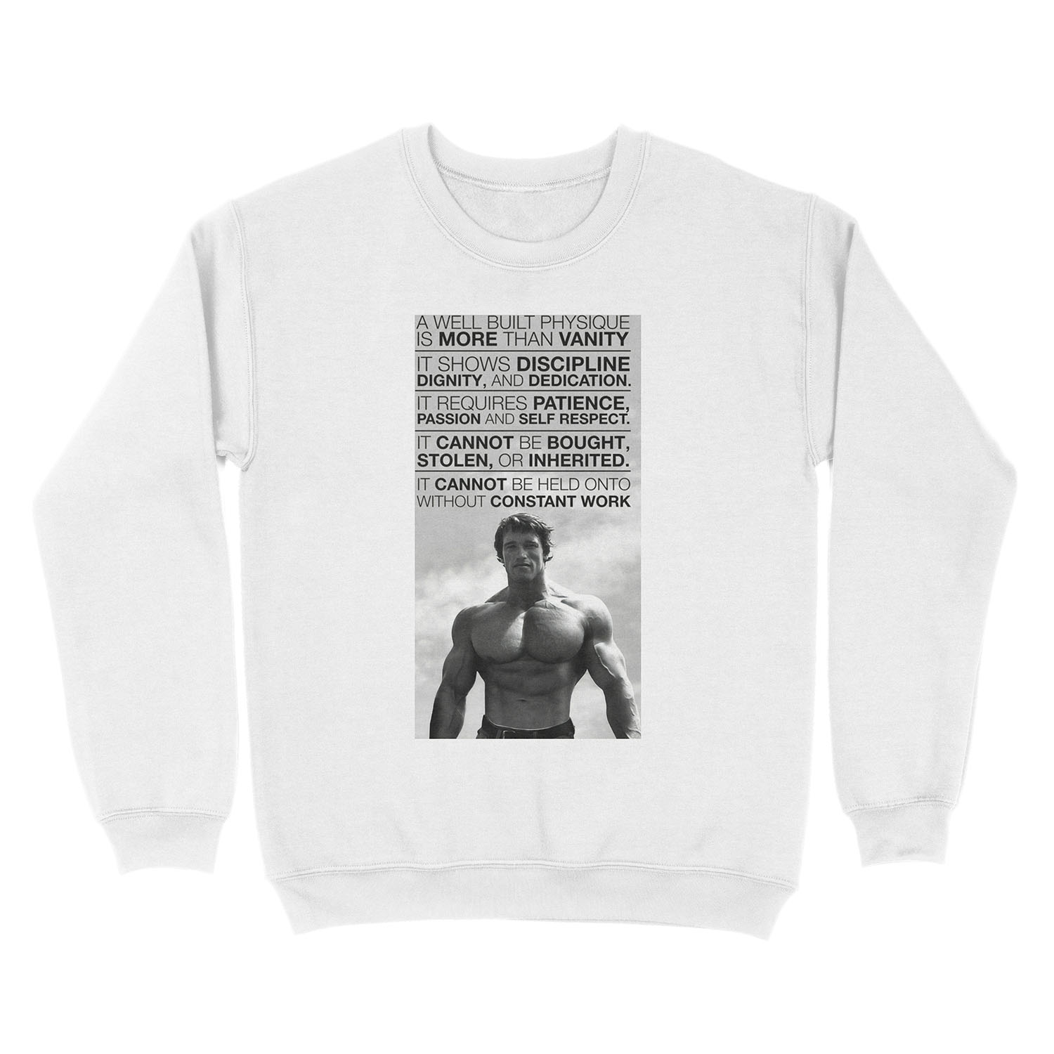 Arnold Schwarzenegger: A well built physique is more than vanity (HD) Unisex Crewneck Sweatshirt - Image 2