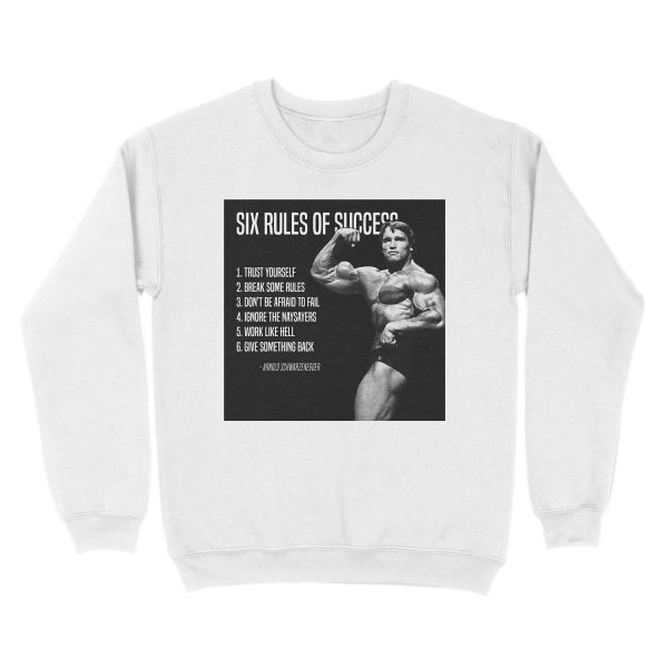 ARNOLD SCHWARZENEGGER - SIX RULES OF SUCCESS - BODYBUILDING Unisex Crewneck Sweatshirt - Image 2