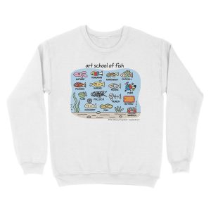 Alternative view of art school of fish Unisex Crewneck Sweatshirt