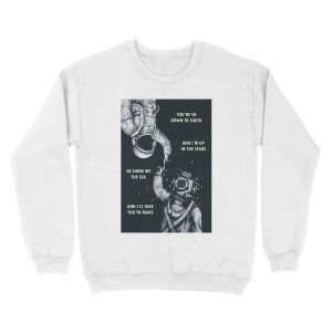 Alternative view of Astronaut and Diver - I'm Up in The Stars Unisex Crewneck Sweatshirt