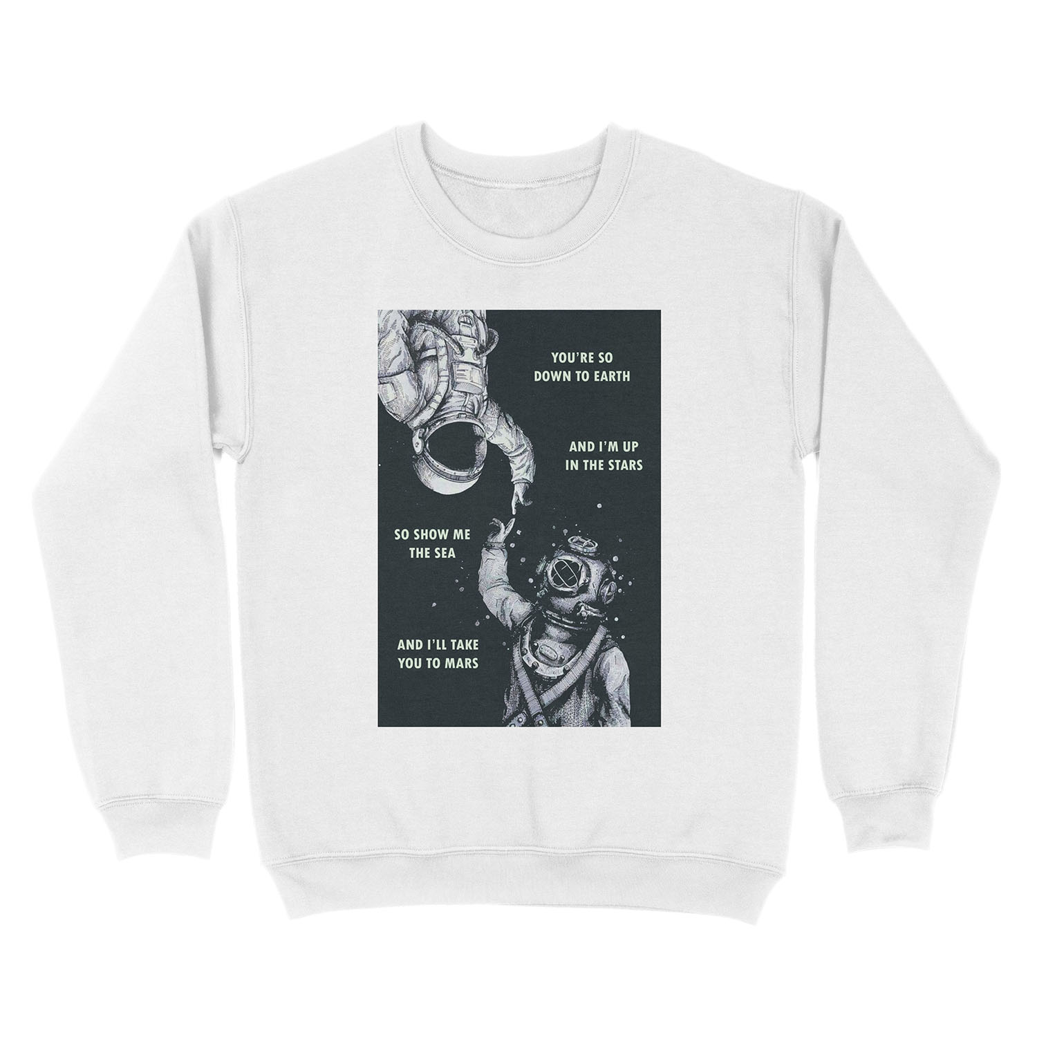 Astronaut and Diver - I'm Up in The Stars Unisex Crewneck Sweatshirt - Image 2