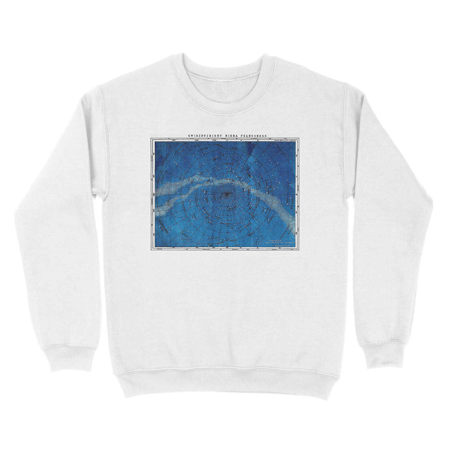 ASTRONOMY NORTHERN CONSTELLATIONS; Vintage Map Print Unisex Crewneck Sweatshirt - Image 2
