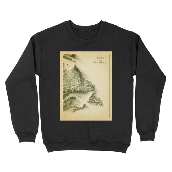 Atlantic Canada Relief Map 3D digitally-rendered Unisex Crewneck Sweatshirt