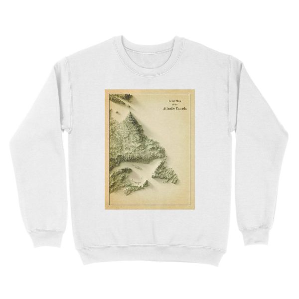 Atlantic Canada Relief Map 3D digitally-rendered Unisex Crewneck Sweatshirt - Image 2