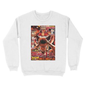 Alternative view of Attack on titan shonen jump cover Unisex Crewneck Sweatshirt