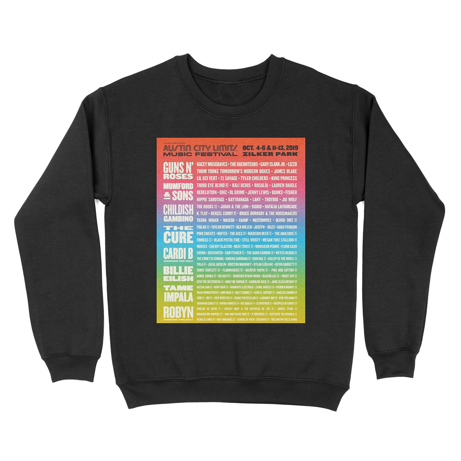 austin city limits tour 2019 festival line birumuda Unisex Crewneck Sweatshirt