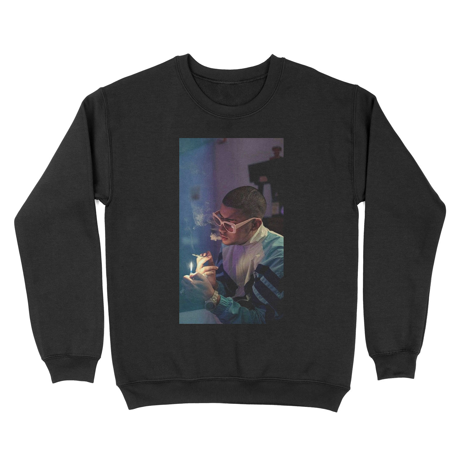 Bad Bunny Smoking Unisex Crewneck Sweatshirt
