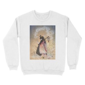 Alternative view of Bad Thoughts - Kitsune Fox Yokai Unisex Crewneck Sweatshirt