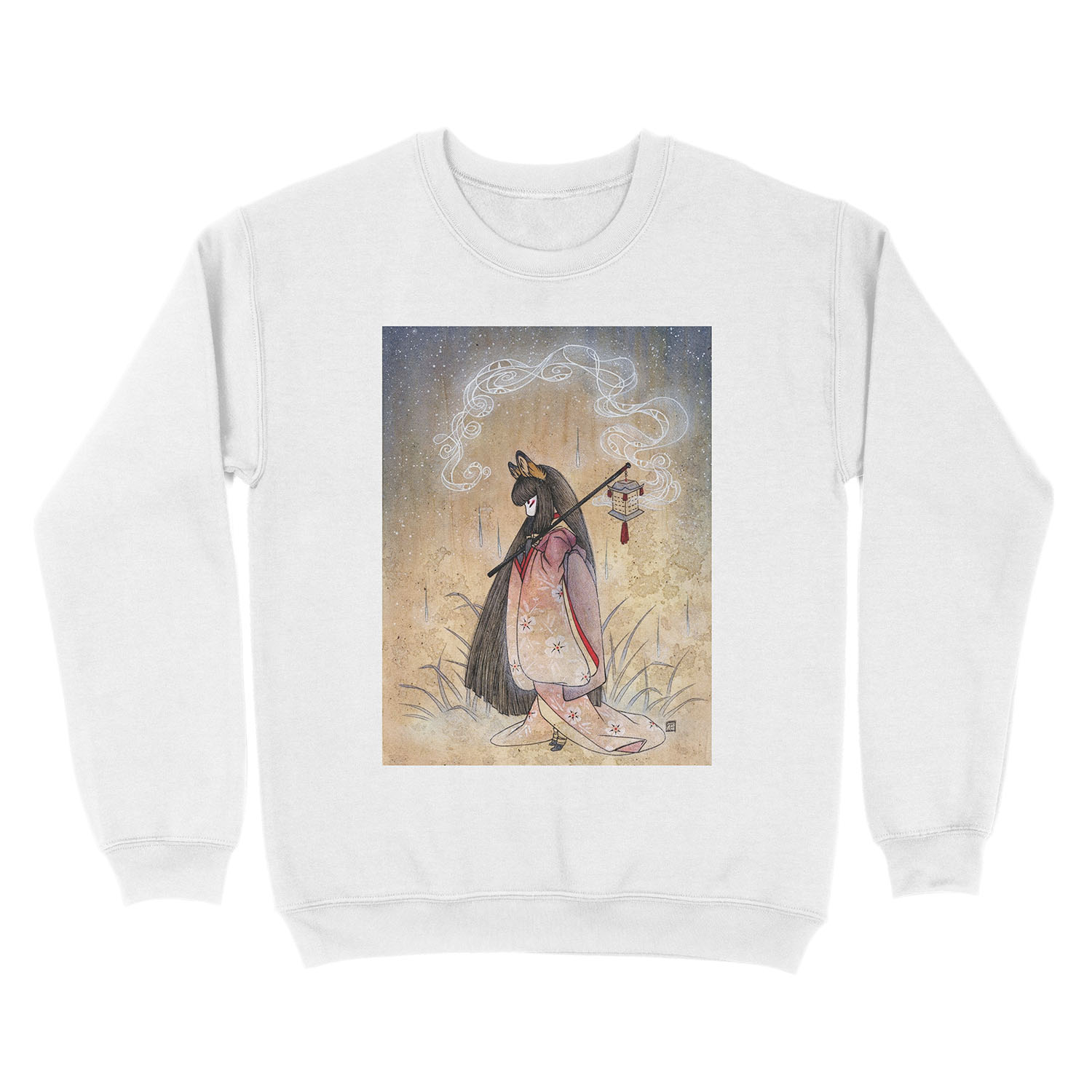 Bad Thoughts - Kitsune Fox Yokai Unisex Crewneck Sweatshirt - Image 2