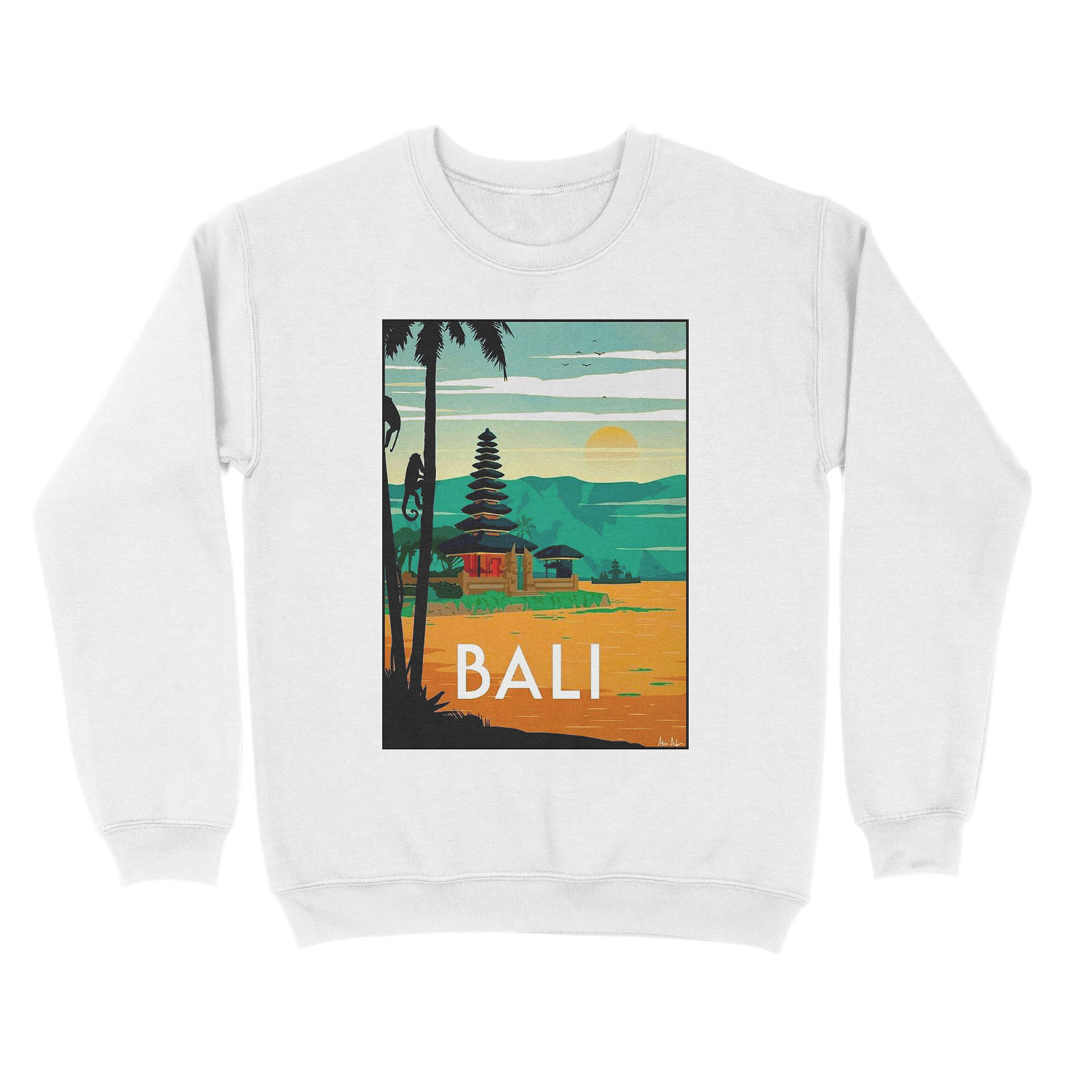 BALI : Vintage Travel and Tourism Advertising Print Unisex Crewneck Sweatshirt - Image 2