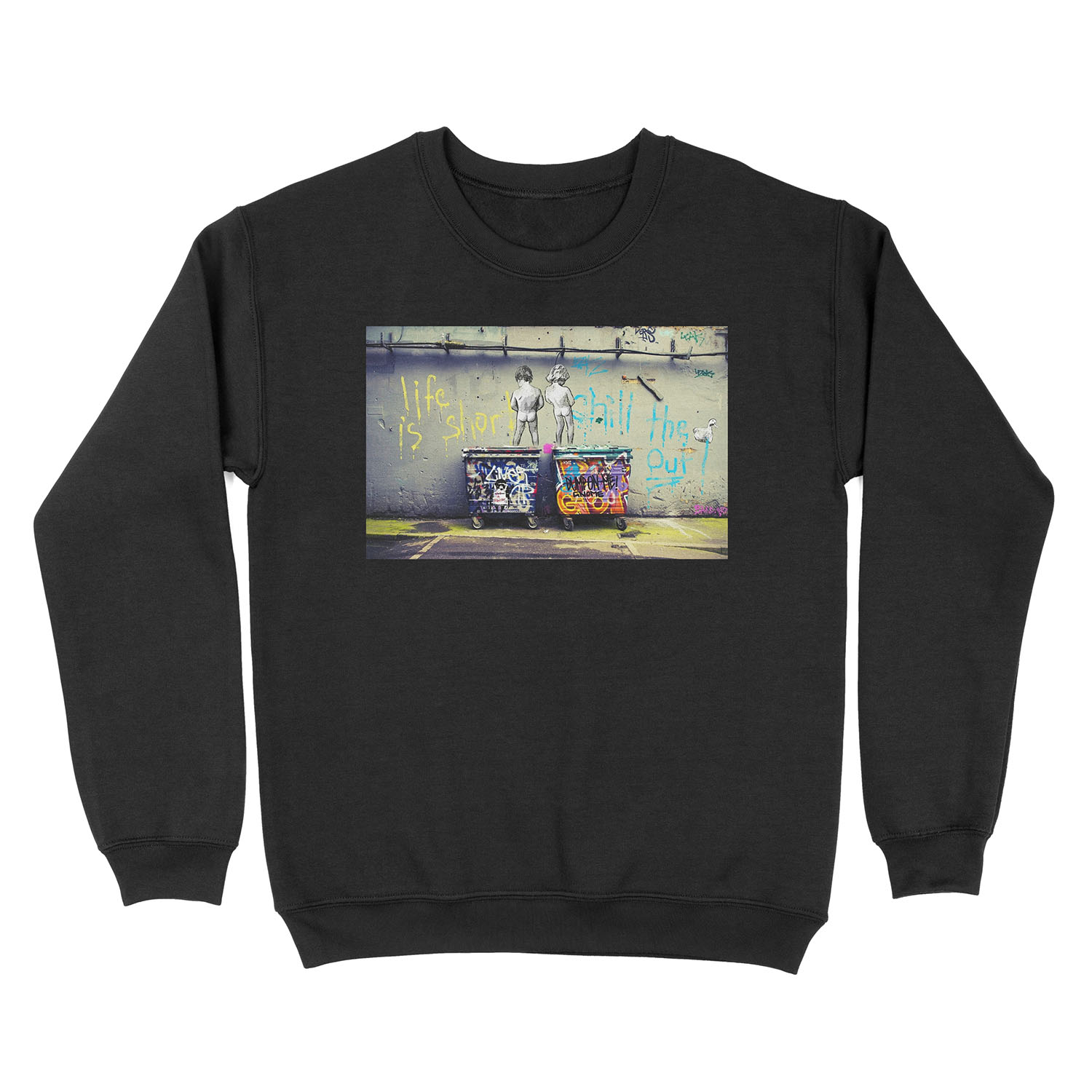 Banksy Chill the Duck Out Unisex Crewneck Sweatshirt