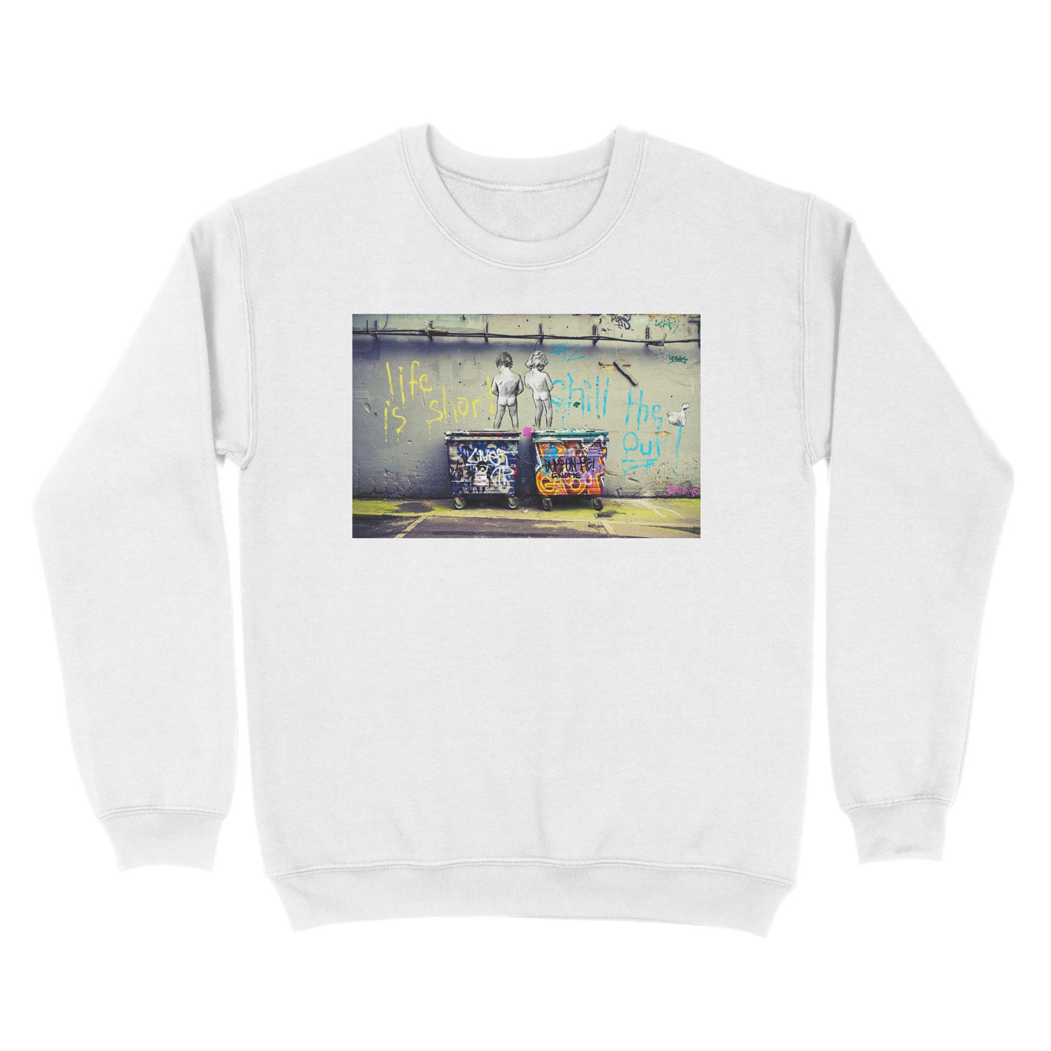 Banksy Chill the Duck Out Unisex Crewneck Sweatshirt - Image 2