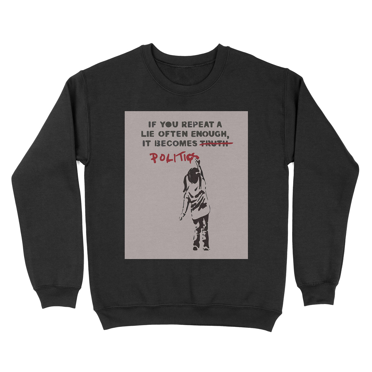 BANKSY If You Repeat A Lie Often Enough It Becomes Politics Unisex Crewneck Sweatshirt