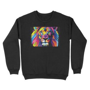 Banksy Rainbow Lion Graffiti Pop Art Painting Unisex Crewneck Sweatshirt