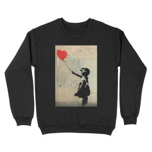 Banksy Red Heart Balloon Unisex Crewneck Sweatshirt