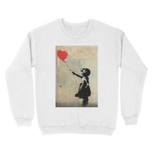 Alternative view of Banksy Red Heart Balloon Unisex Crewneck Sweatshirt
