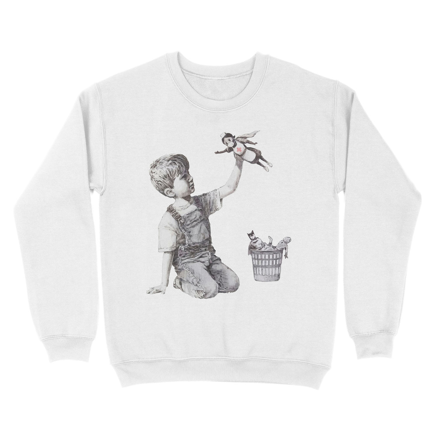 BANKSY Superhero Nurse Unisex Crewneck Sweatshirt - Image 2