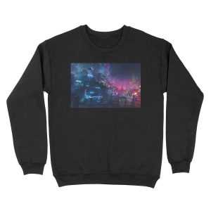 Barcelona Smoke & Neons: Sant Pau i La Sagrada Familia Unisex Crewneck Sweatshirt