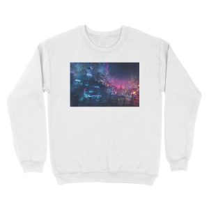 Alternative view of Barcelona Smoke & Neons: Sant Pau i La Sagrada Familia Unisex Crewneck Sweatshirt