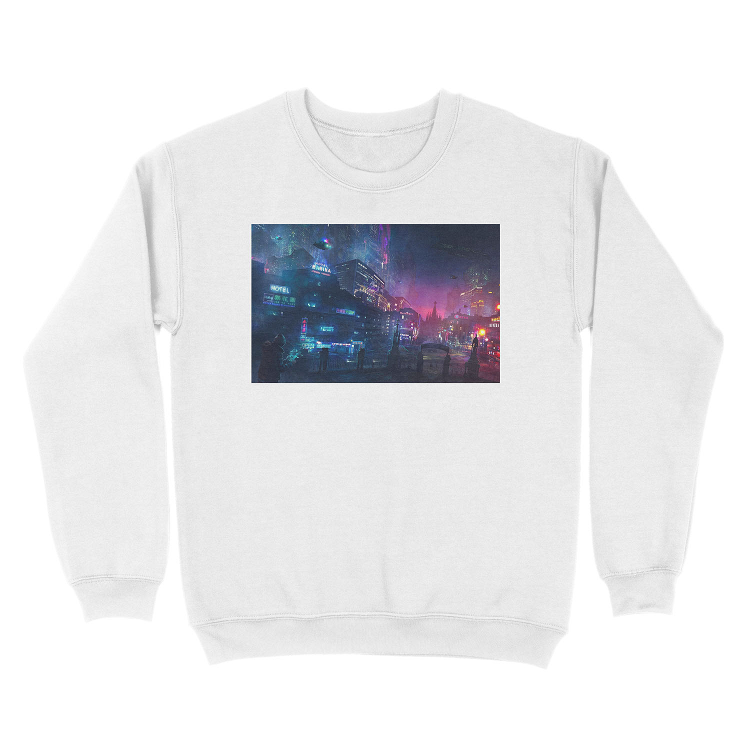 Barcelona Smoke & Neons: Sant Pau i La Sagrada Familia Unisex Crewneck Sweatshirt - Image 2