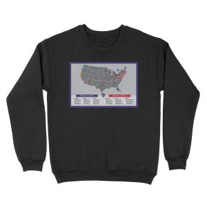 Baseball Stadium Map Unisex Crewneck Sweatshirt