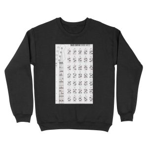 Bass Guitar Chord & Fretboard Notes Unisex Crewneck Sweatshirt