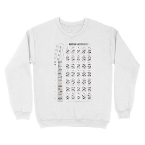 Alternative view of Bass Guitar Chord & Fretboard Notes Unisex Crewneck Sweatshirt