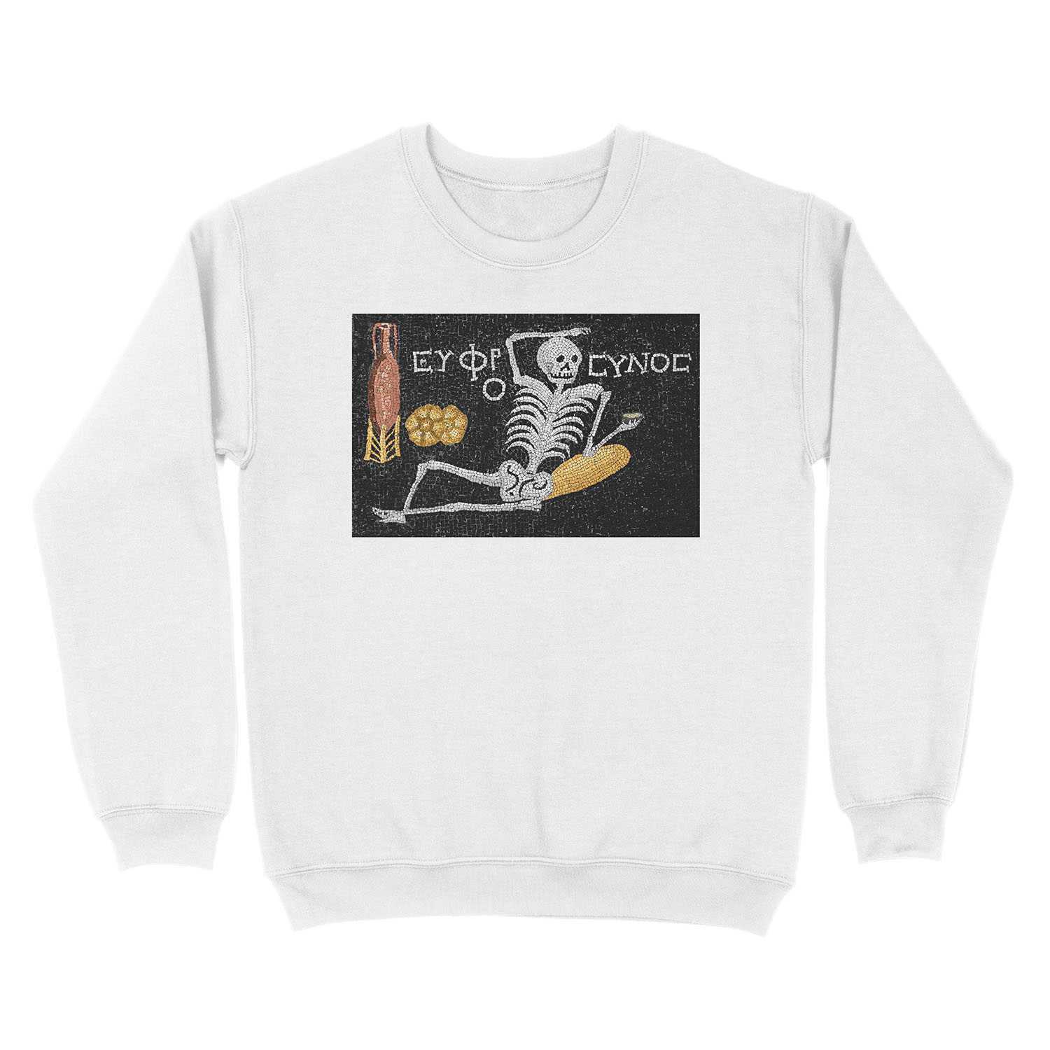 Be Cheerful, Enjoy Your Life - Ancient Greek Mosaic Unisex Crewneck Sweatshirt - Image 2