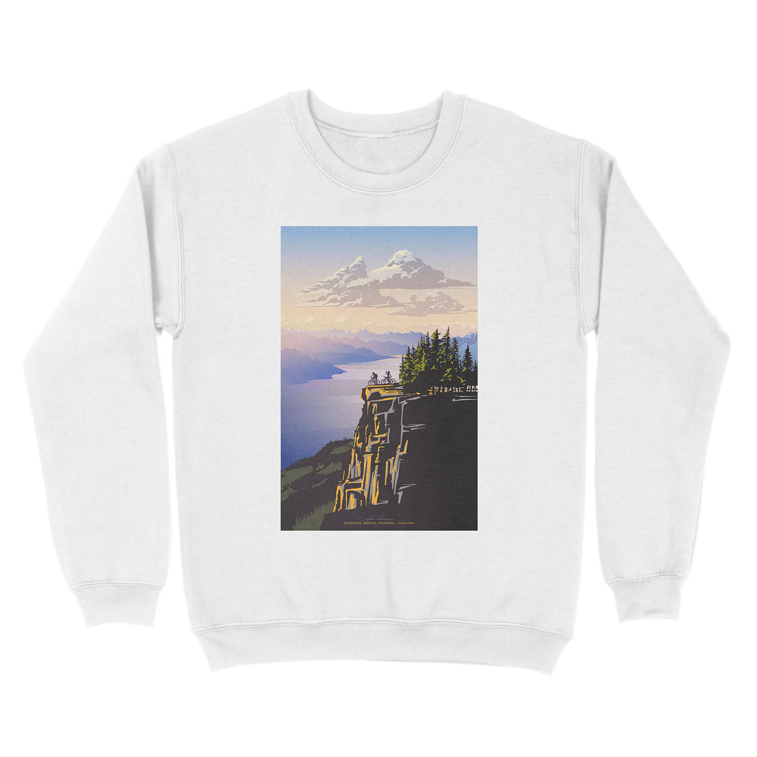 Beautiful British Columbia retro travel poster Unisex Crewneck Sweatshirt - Image 2