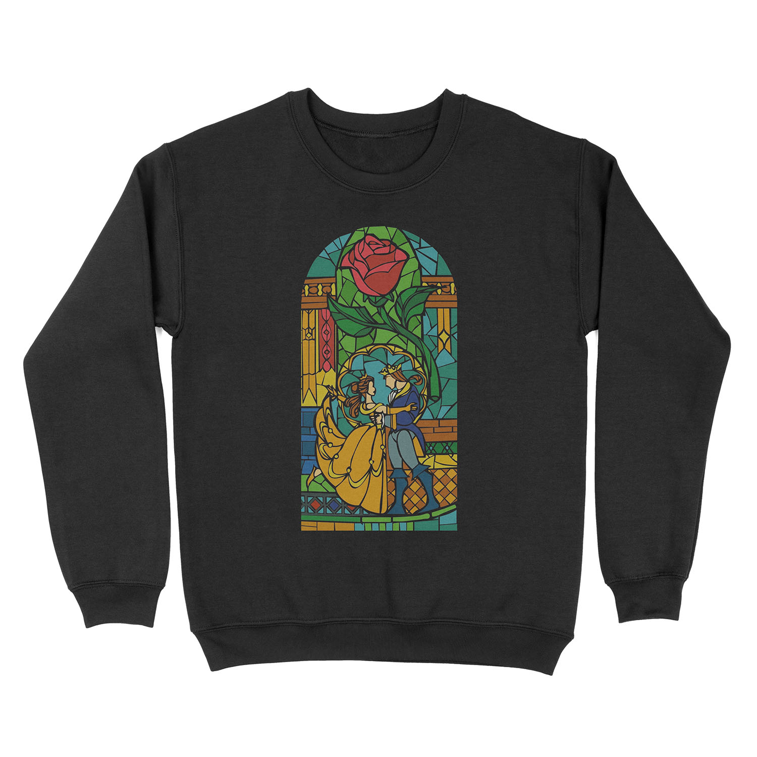 Beauty and The Beast - Stained Glass Unisex Crewneck Sweatshirt