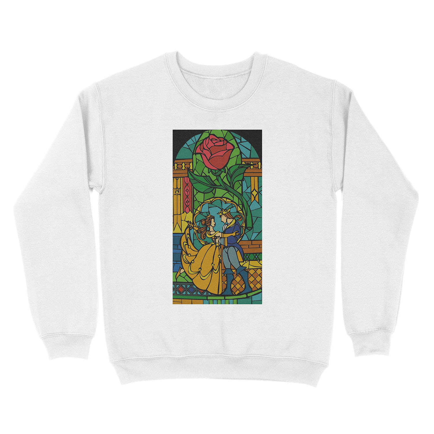 Beauty and The Beast - Stained Glass Unisex Crewneck Sweatshirt - Image 2