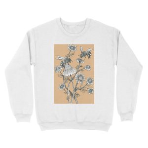 Alternative view of bees and chamomile on caramel background Unisex Crewneck Sweatshirt